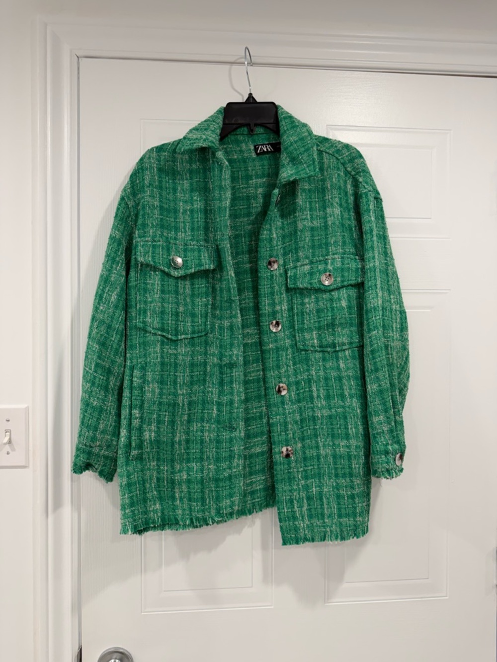 Zara Oversized Green/Tweed Shacket Tweed